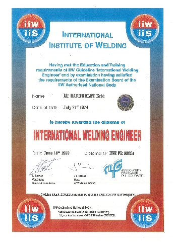 Diplôme International Welding Engineer